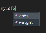 Accessing columns in a dataframe using the '$' symbol.